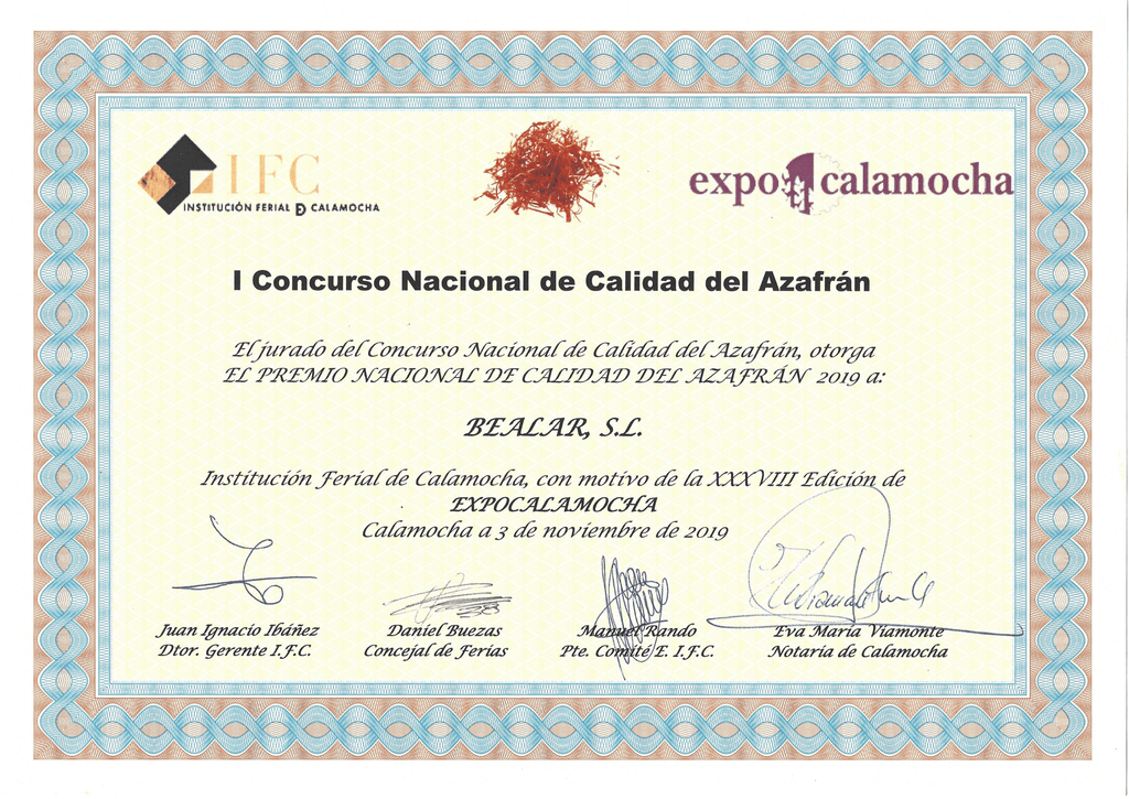 Nuestro azafrán La Rosera ganador del premio nacional de España