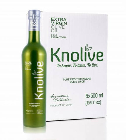 AOVE Arbequino - Knolive World's Best Olive Oil Caja 6 Botellas de 500 ml